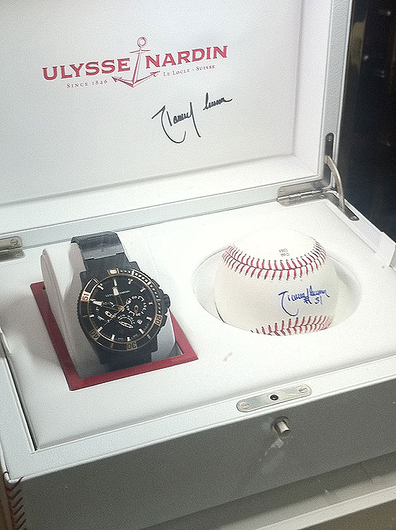 Ulysse Nardin Big Unit Chronograph with baseball autographed by Johnson. 