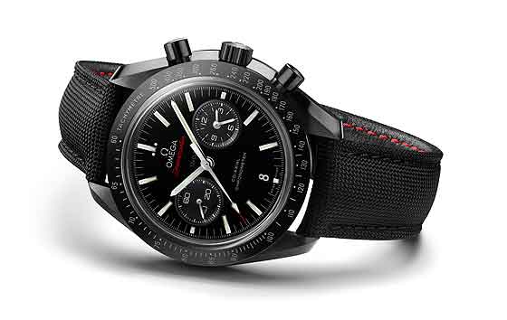 www.watchtime.com | watches wristwatch industry news  | The New Omega Moonwatch: Speedmaster Dark Side of the Moon in Black Ceramic | Omega Speedmaster Moonwatch black ceramic white background 560