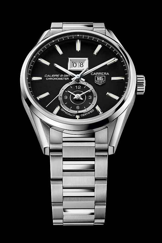 TAG Heuer Carrera Calibre 8 Grande Date GMT - black dial/bracelet