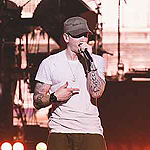 EMINEM wearing a Casio G-Shock Eminem edition at Casio's "Shock the World" Event