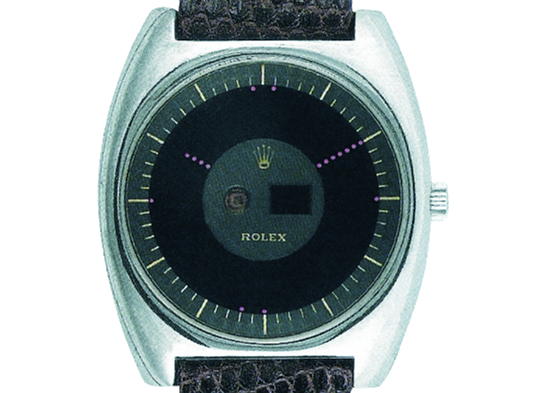 A Rolex FAN model with pseudo-analog display