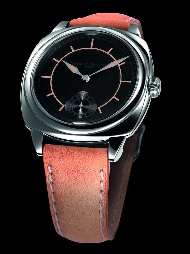 A steel-case Laurent Ferrier Galet Square Boréal, equipped with a Micro-Rotor movement