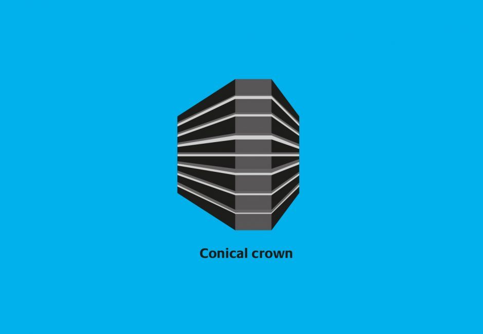 Distinctive Watch Crowns & Push-Pieces: Conical drown