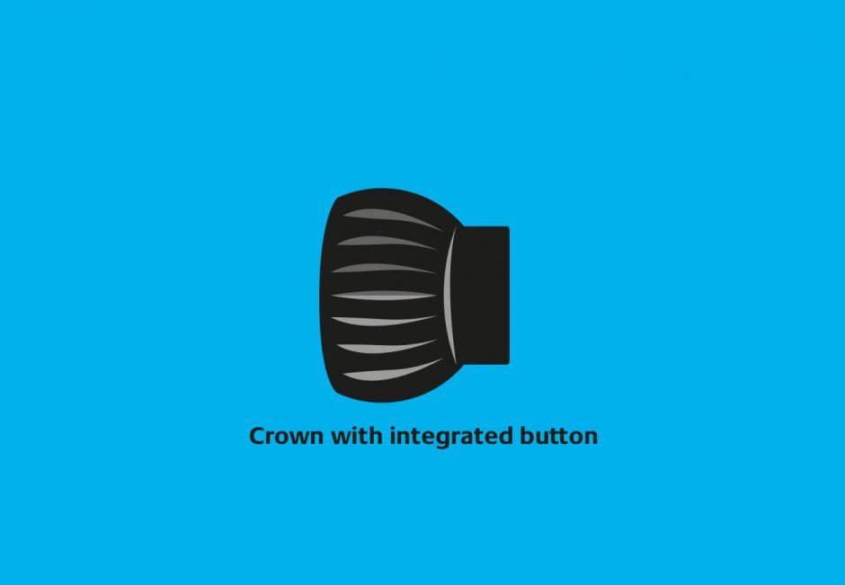 Distinctive Watch Crowns & Push-Pieces: Crown with integrated button