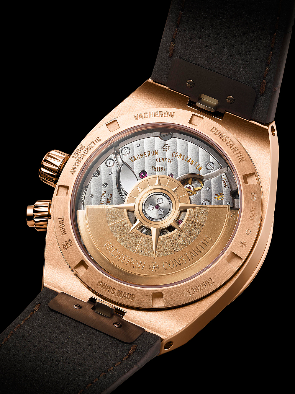 Overseas Dual Time Rose Gold with Leather Strap - Luxury Time