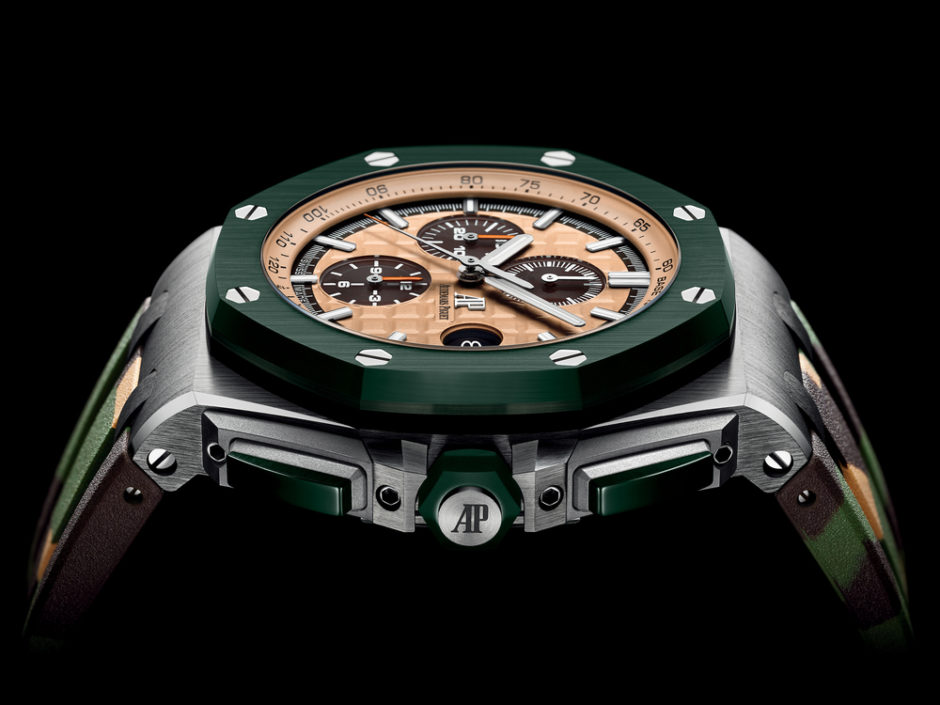 The Royal Oak Offshore Self-winding Chronograph with a Khaki Green Bezel and Camouflage Strap