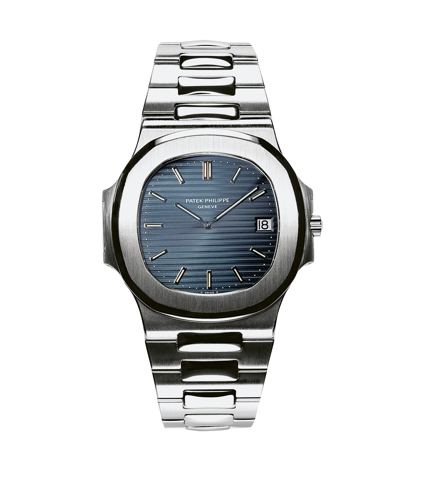 Patek Philippe Nautilus Platinum 3800/1P Factory Blue Diamond Dial Very Rare Watch Serviced