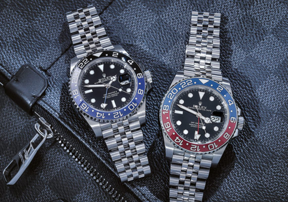 Rolex GMT-Master II "Batman" & "Pepsi" watches - flat