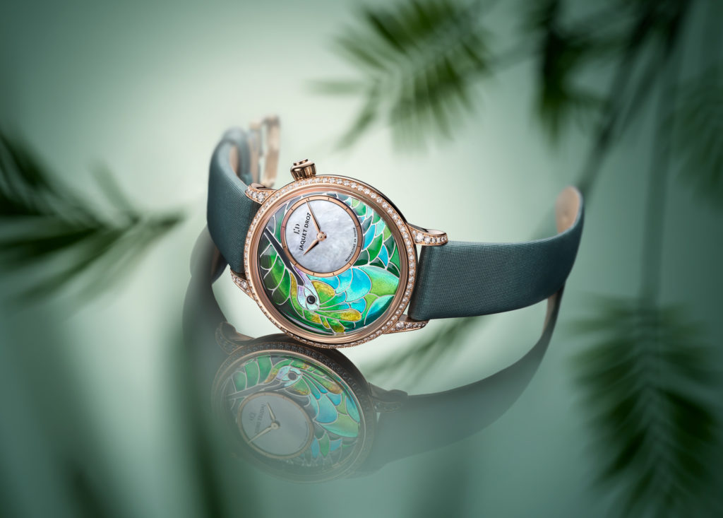 Stained Glass on the Wrist: Jaquet Droz Introduces the Petite Heure Minute Smalta Clara Hummingbird