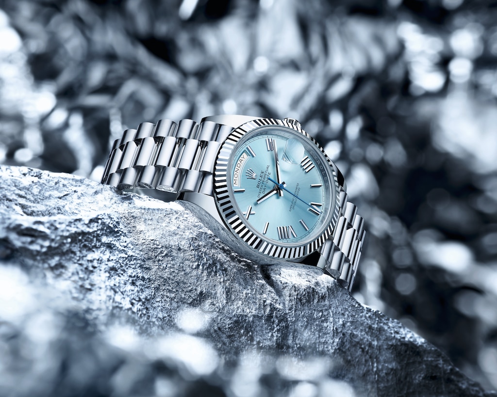 Rolex Introduces the Day-Date 40, Now in Platinum with a Fluted Bezel