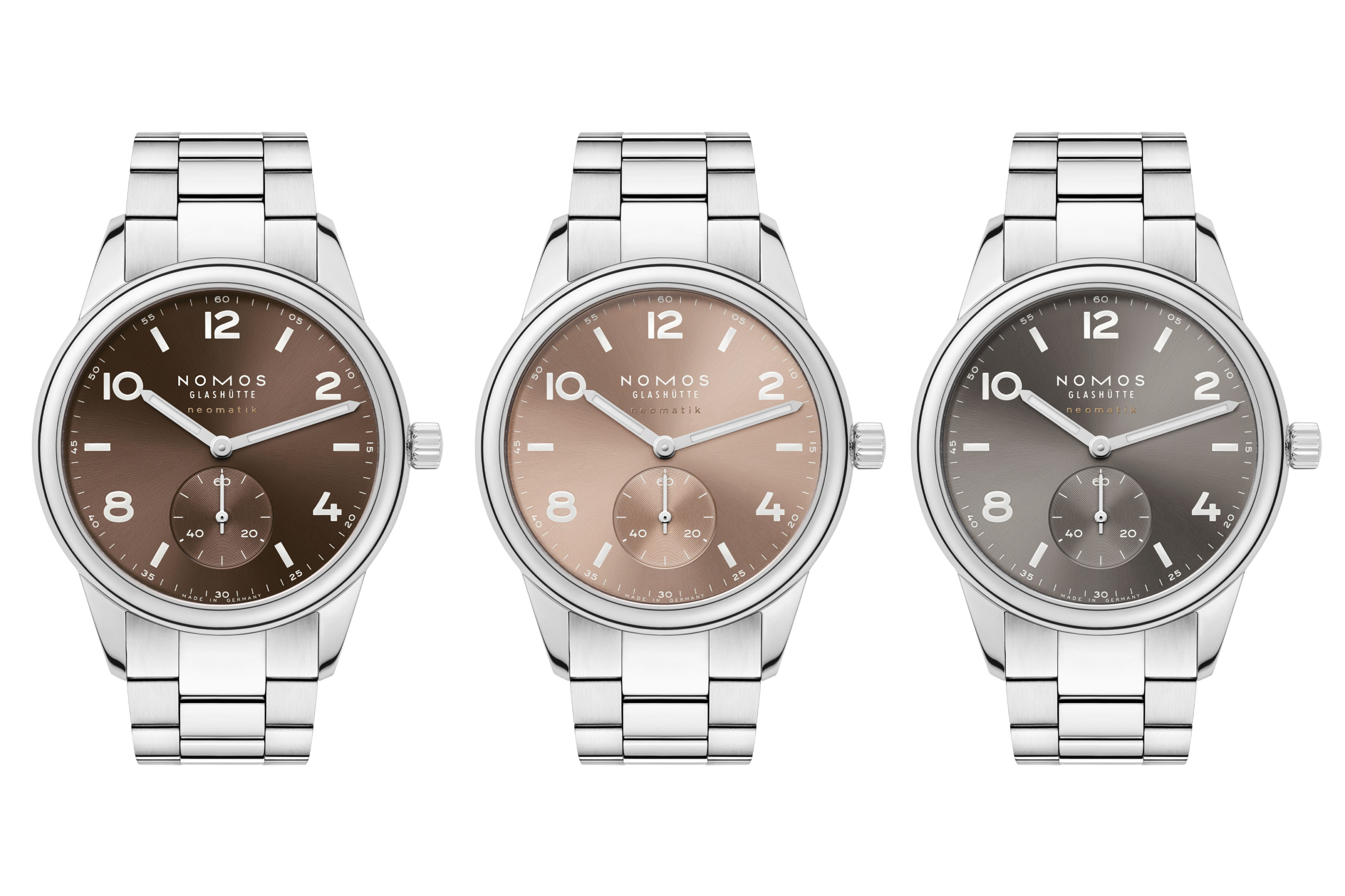Falling For Fall: Nomos Glashütte Adds Three Color Ways in New Size to Club Sport Neomatik