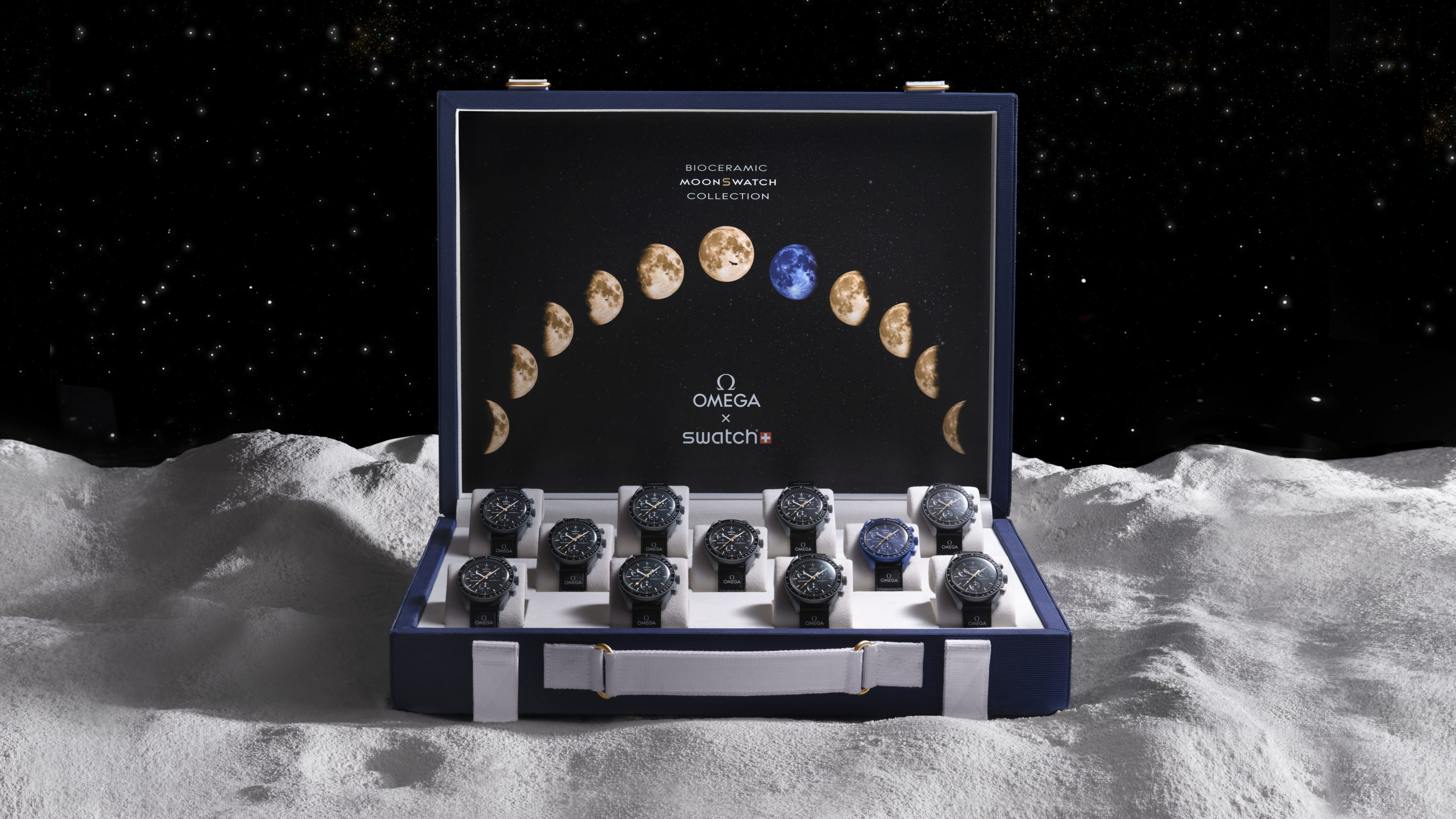 Omega and Sotheby’s Auction Eleven Sets of MoonSwatch Moonshine Gold for Charity